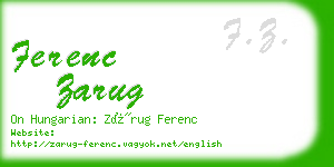 ferenc zarug business card